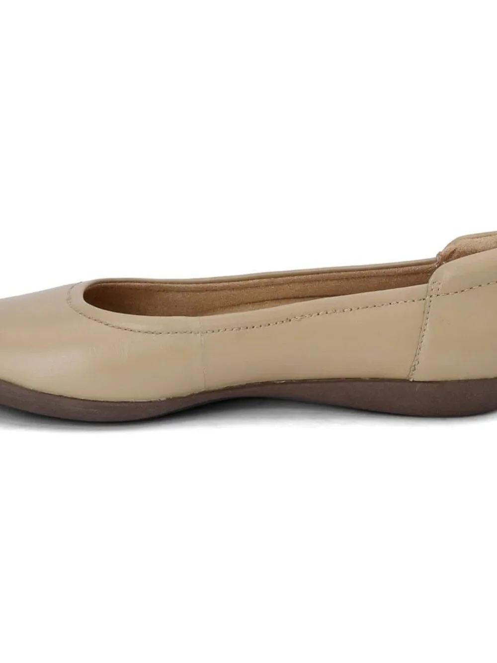 Women's Flexy Ballet Flat in Nude, Size 7 Wide - Padded Comfort & Slip-On Design